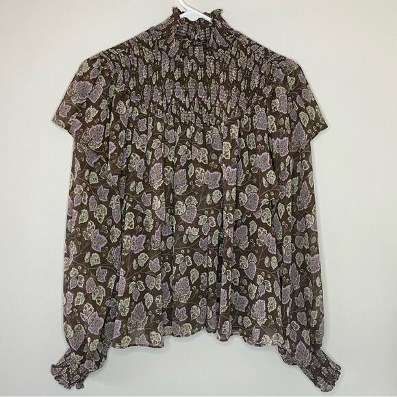 NWT New cinq a sept Drew Georgette Top Size S - Picture 9 of 10